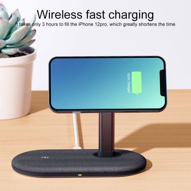 Momax UD20 Q.MAG Dual 15W Magnetic Dual Wireless Fast Charging Charger 15W for iPhone 12 Series (Light Grey)