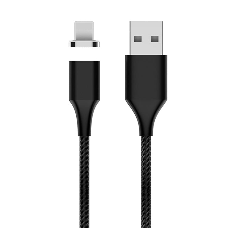 M11 3A USB TO 8 PIN Nylon Braided Magnetic Data Cable Cable length: 1m (Black)