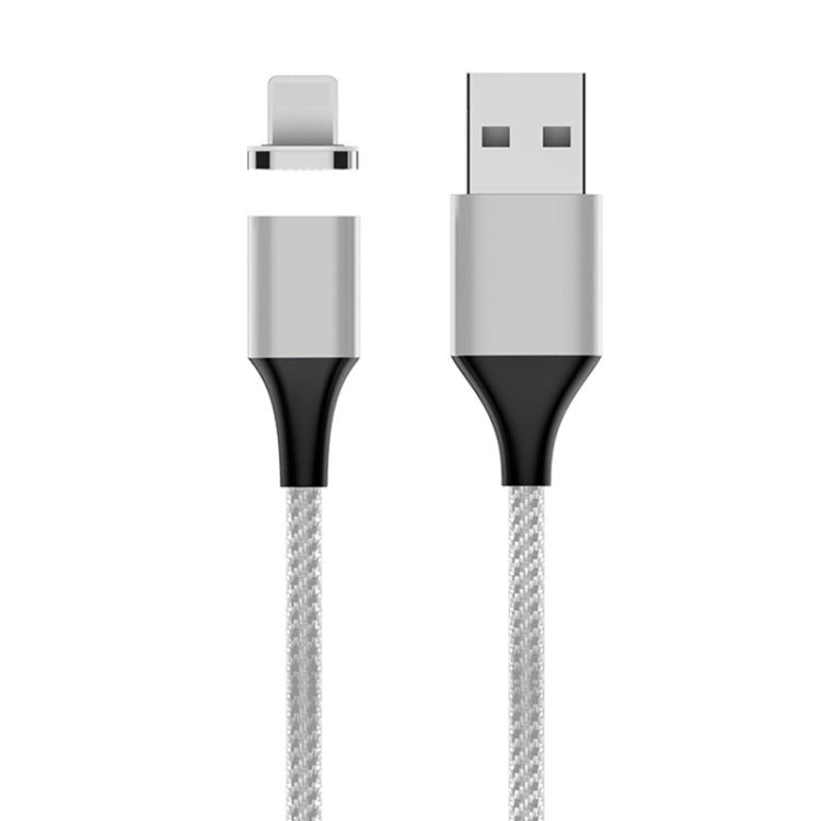 M11 3A USB TO 8 PIN Nylon Braided Magnetic Data Cable Cable length: 1m (Silver)