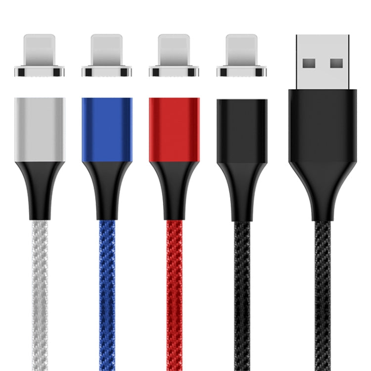 M11 3A USB TO 8 PIN Nylon Braided Magnetic Data Cable Cable length: 1m (Silver)