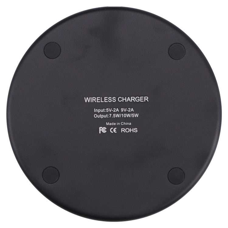 Plaid Pattern 10W Qi Wireless Charger Round Metal (Black)