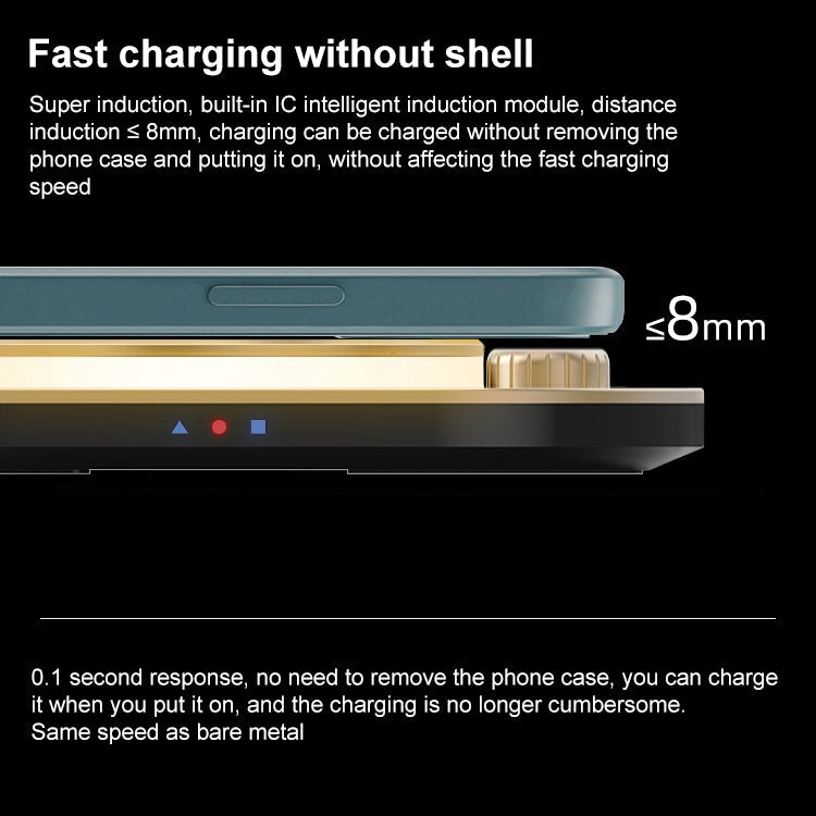 X3 15W 3 in 1 Wireless Charger Table Lamp (Black)