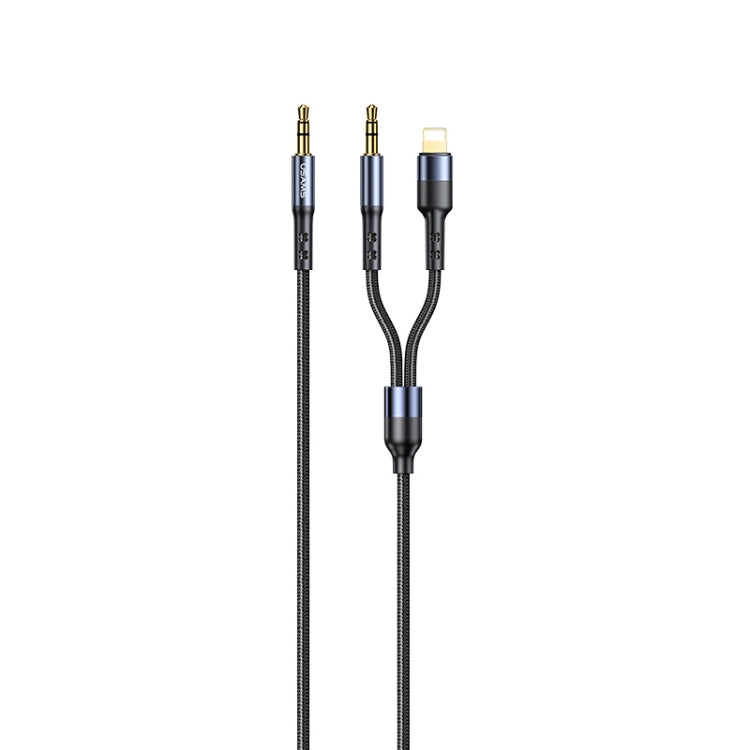 USAMS US-SJ554 Câble adaptateur audio en alliage d'aluminium 3,5 mm vers 3,5 mm + 8 broches Longueur : 1,2 m (ternir)