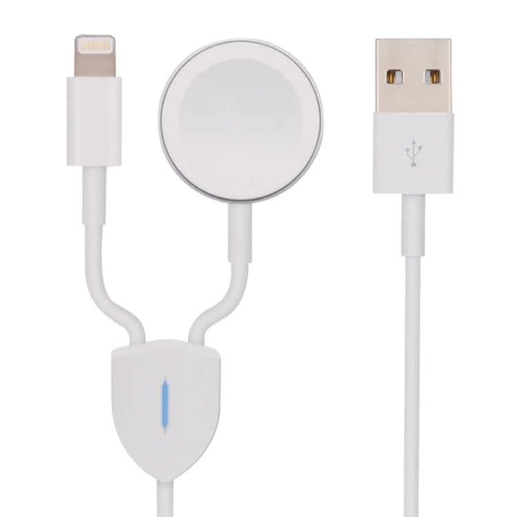 2 in 1 USB to 8 PIN Wireless Charger Data Cable + + + + Cable Length: 1.2m