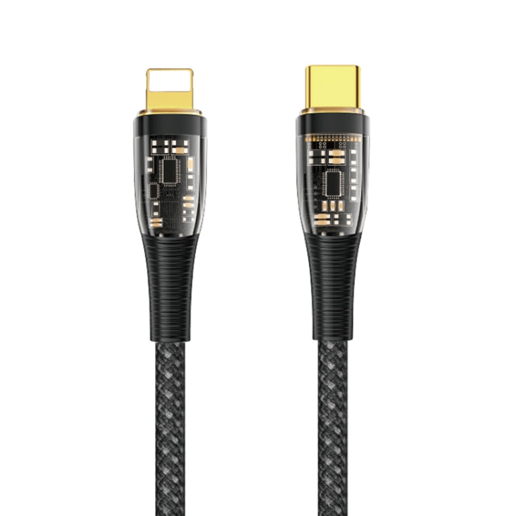 WIWU 20W USB-C a Cable de Datos de Carga PD de 8 Pines longitud: 1.2 m (Negro)