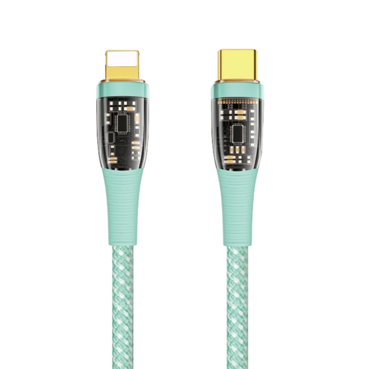 WIWU 20W USB-C a Cable de Datos de Carga PD de 8 Pines longitud: 1.2 m (verde)