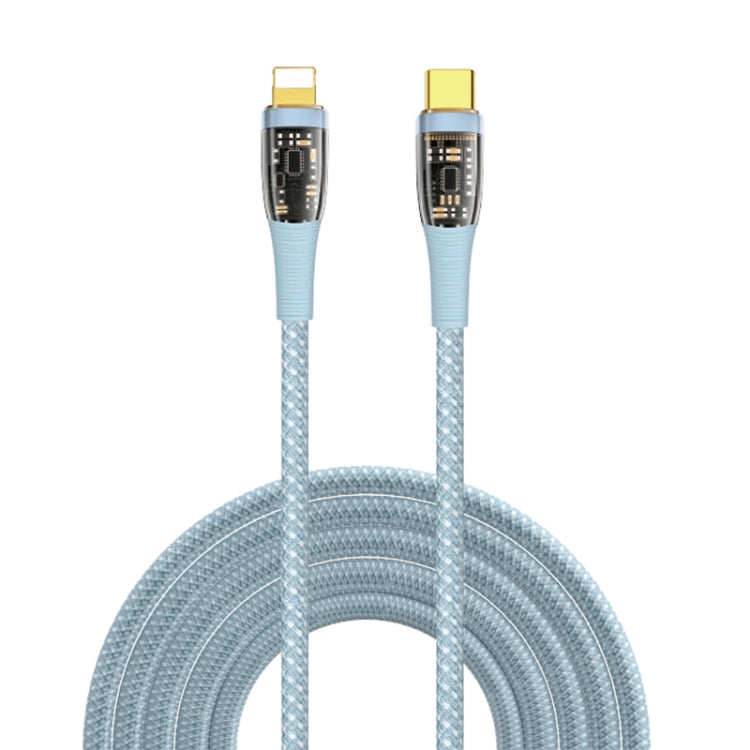 WIWU TM01 USB-C a Cable de Datos de Carga PD de 8 Pines longitud: 1.2 m (Azul)