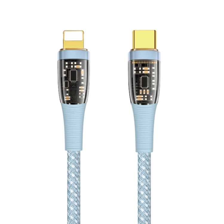 WIWU TM01 USB-C a Cable de Datos de Carga PD de 8 Pines longitud: 1.2 m (Azul)