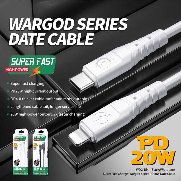 WK WDC-154 Tipo-C / USB-C a 8 PIN PD 20W Cable de Carga Rápida del Cable Longitud: 1M (Negro)