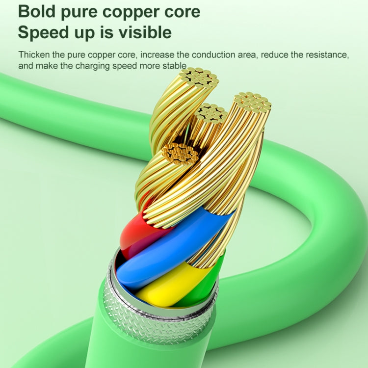 YT23085 Cable de Carga Rápida tallado 3.5A 3 en 1 USB a Tipo C / 8 Pines / Micro USB longitud del Cable: 1.2 m (verde)