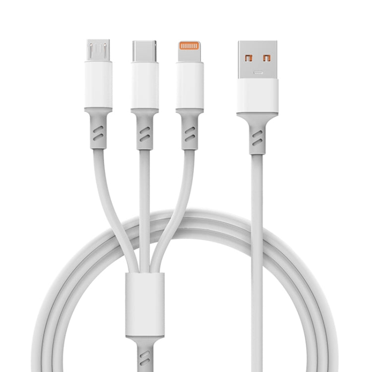 Câble de charge rapide 3A 3 en 1 USB vers Type C / 8 broches / Micro USB Longueur du câble : 1,2 m