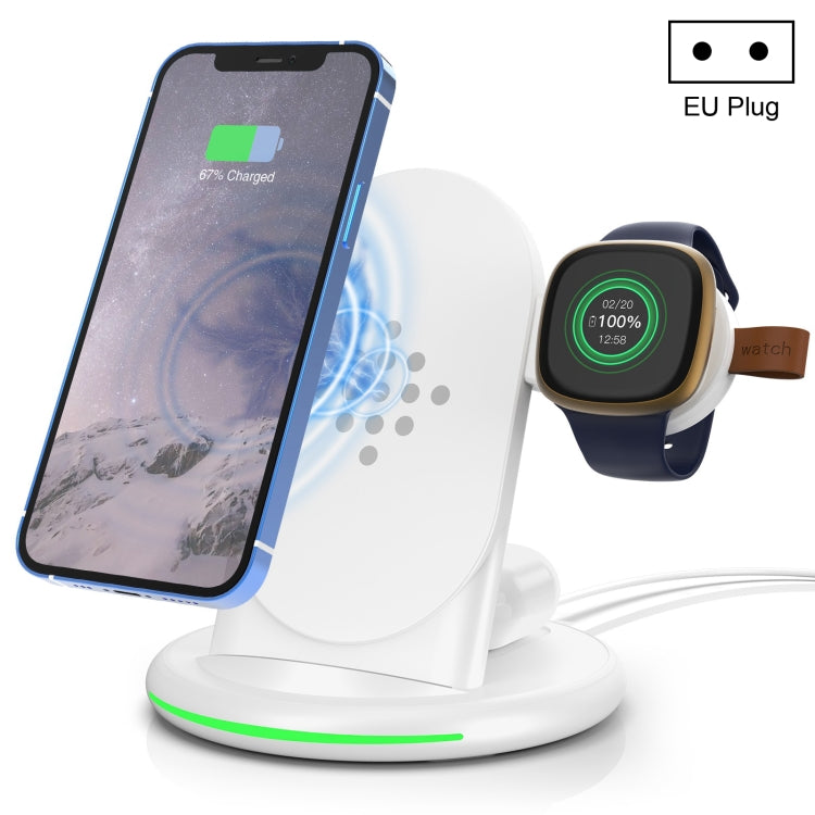 Wireless Charger 3 in 1 Vertical Magnetic W-02C EU Plug (White)