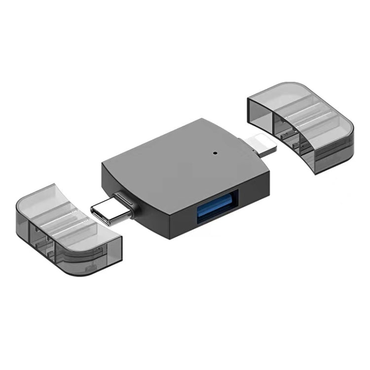 Adaptateur 2 en 1 USB 2.0 + USB 3.0 femelle vers 8 broches + USB-C / TYP-C mâle OTG