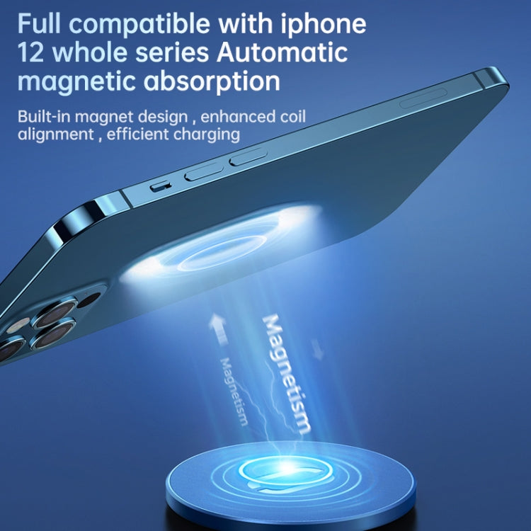 Joyroom JR-A28 Cargador Inalámbrico de Carga Rápida Magnética ultrafino de 15 W Magsafe para iPhone 12 Series (Negro)