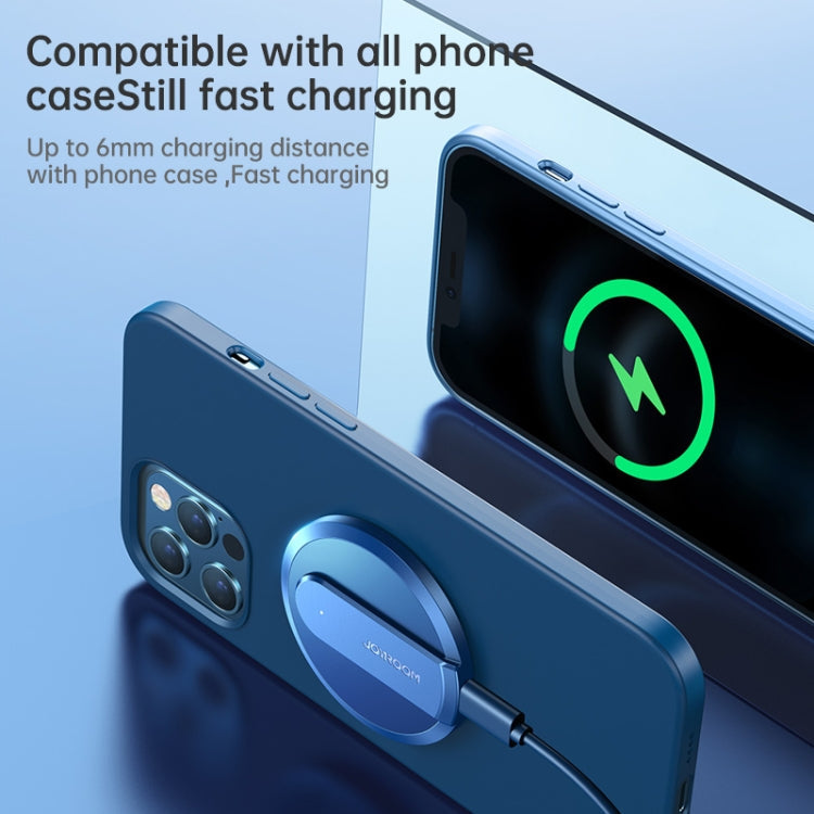 Joyroom JR-A28 15W Magsafe Fast Charging Ultra-thin Magnetic Wireless Charger for iPhone 12 Series (Blue)