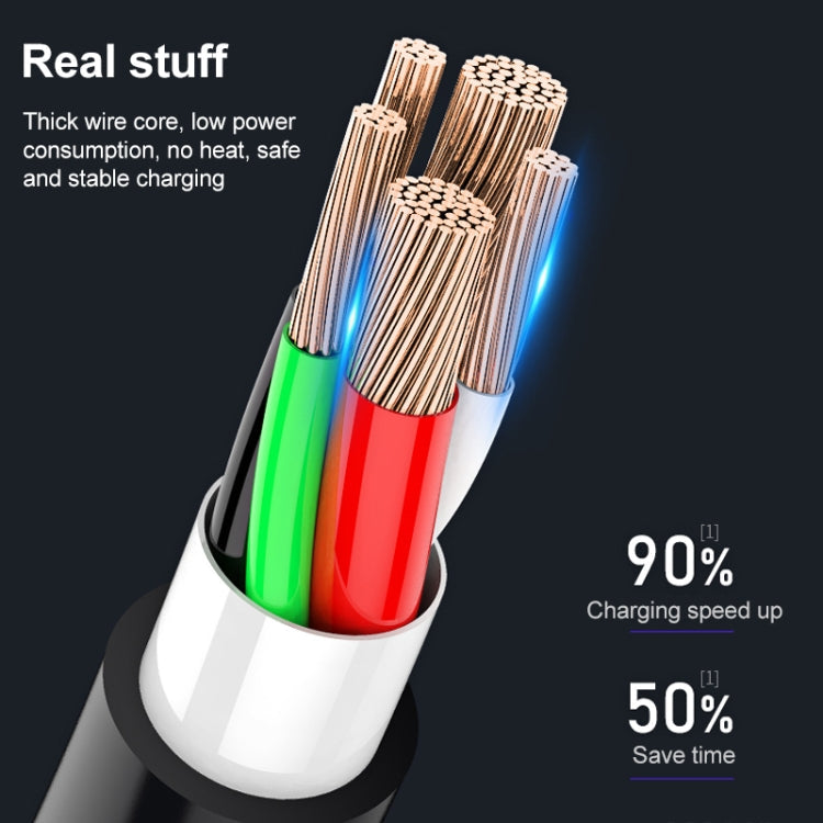 WK WDC-103 3A 3 IN 1 8 PIN + Micro USB + Type-C / USB-C FullSpeed ​​Pro Charging Data Cable Length: 1.15m (Black)