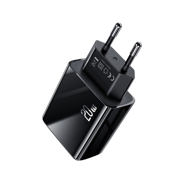 USAMS US-CC133 T40 PD + QC3.0 Ports Fast Charger Power Adapter with Digital Display EU Plug