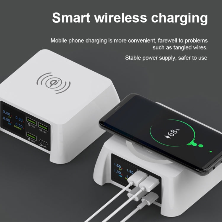 F96 100W USB x3 + PD Multifunction Smart Wireless Charger Charging Station