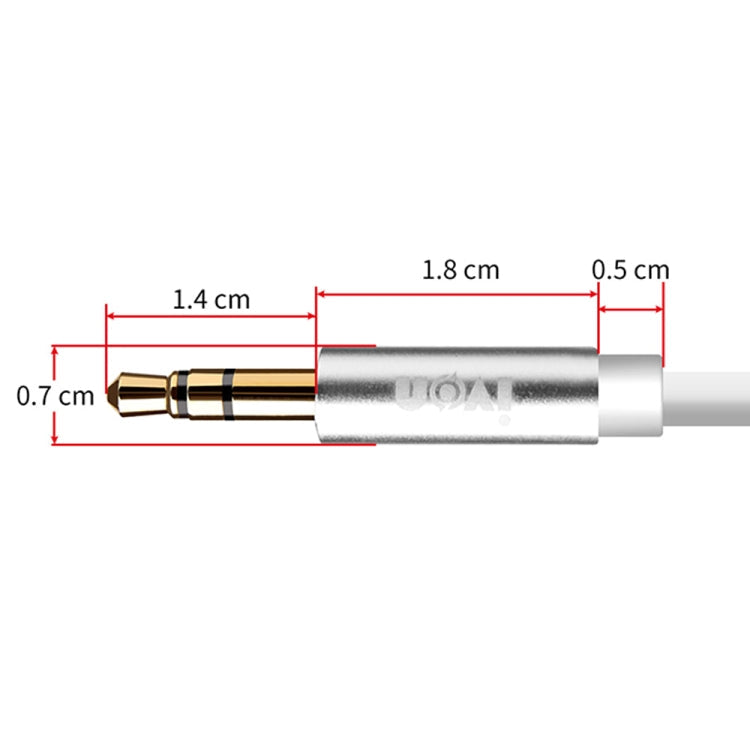 Ivon CA55 3.5mm Hombre al Cable de Audio Aux Macho Longitud del Cable: 1m (Blanco)