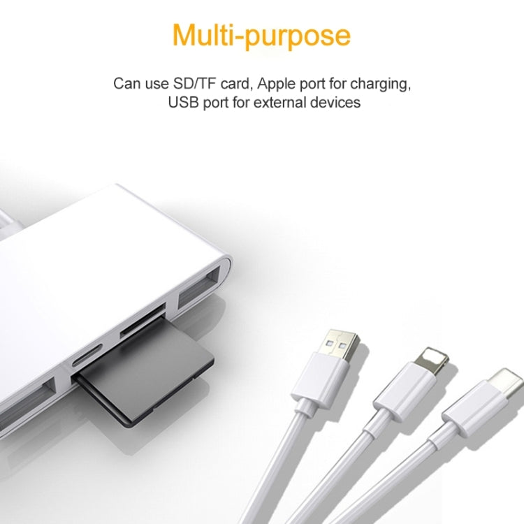 NK-1032 Pro 5 en 1 8 broches + Type-C / USB-C + USB + Carte TF + Adaptateur de lecteur de caméra multifonction pour carte SD