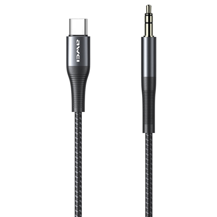 Câble audio HiFi Awei CL-116T Type-C / USB-C vers 3,5 mm (Gris Noir)