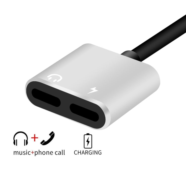 Enkay Hat-Prince HC-15 8 Pin + 3.5mm Jack a 8 PIN Carga Audio Cable de Adaptador de Audio soporte hasta iOS 15.0 (Plata)