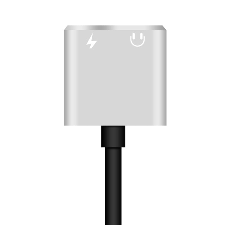 Enkay Hat-Prince HC-15 8 broches + prise jack 3,5 mm vers câble adaptateur audio de charge 8 broches prise en charge jusqu'à iOS 15.0 (argent)