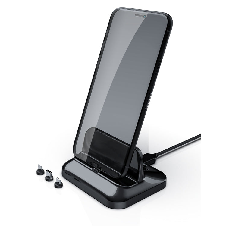Chargeur sans fil XBX-02 avec interface micro USB de type C à 8 broches pour iPhone AirPods et autres téléphones Android (noir)