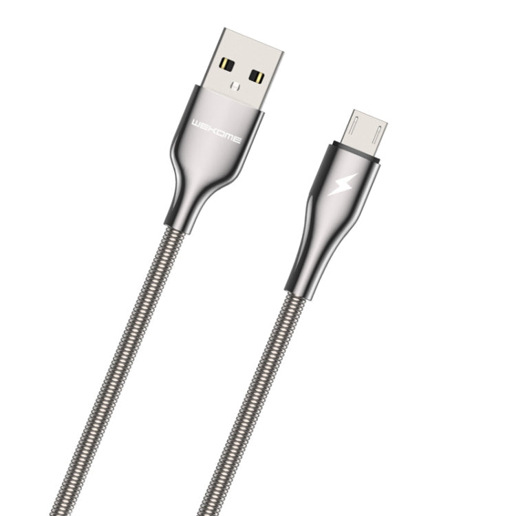 WK WDC-114i 1m 3A King Kong Pro Series USB to Micro USB Data Sync Charging Cable (Silver)