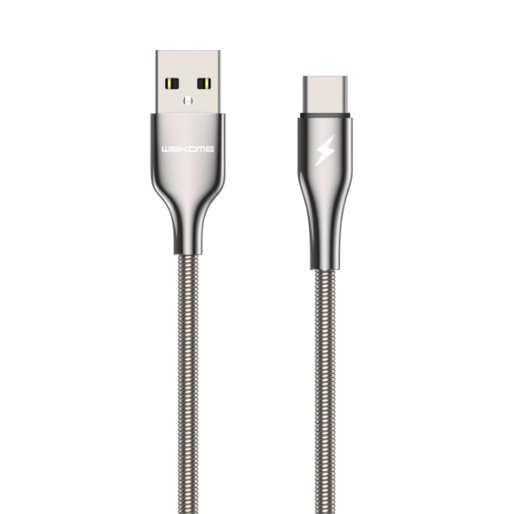 WK WDC-114a 1m 3A King Kong Pro Series USB to USB-C / Type-C Data Sync Charging Cable (Silver)