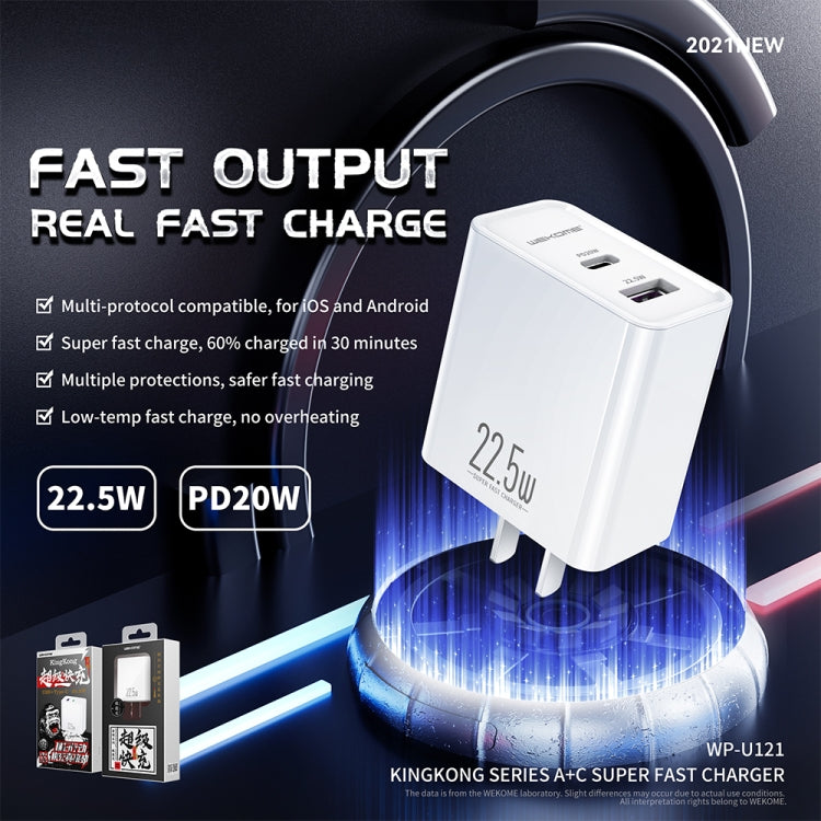 WK WP-U121 King Kong Series USB-A + USB-C Super Fast Charging Charger CN Plug