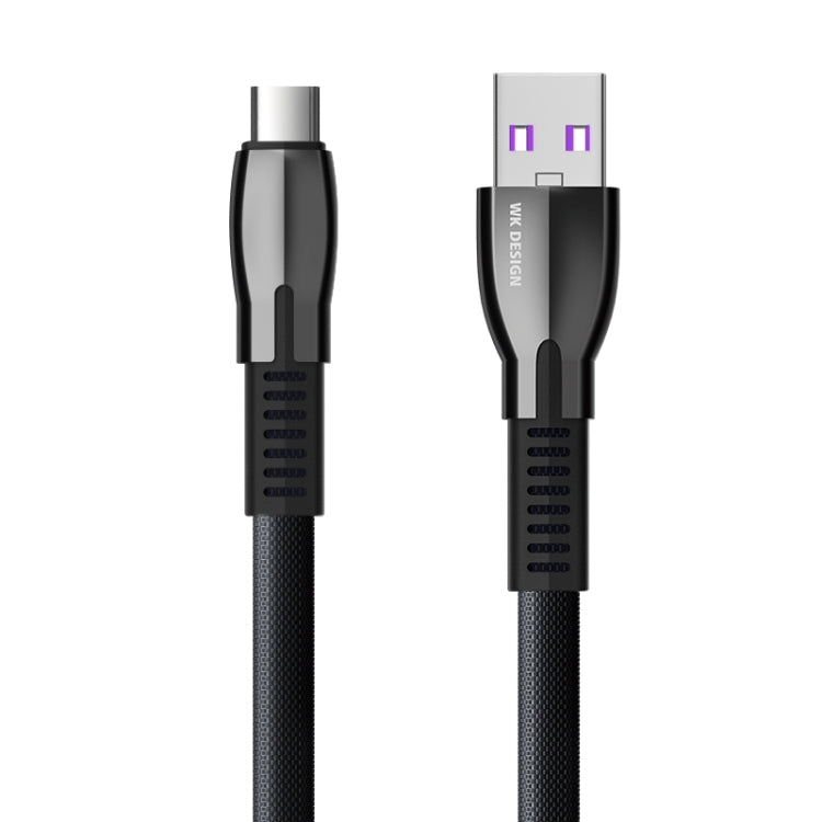 WK WDC-110a Câble de chargement de synchronisation de données USB vers USB-C / Type-C en alliage de zinc Saint 1 m 5 A (noir)