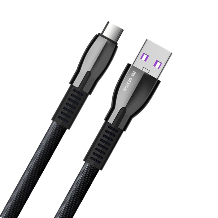 WK WDC-110a 1m 5A Saint Zinc Alloy Series USB to USB-C / Type-C Data Sync Charging Cable (Black)
