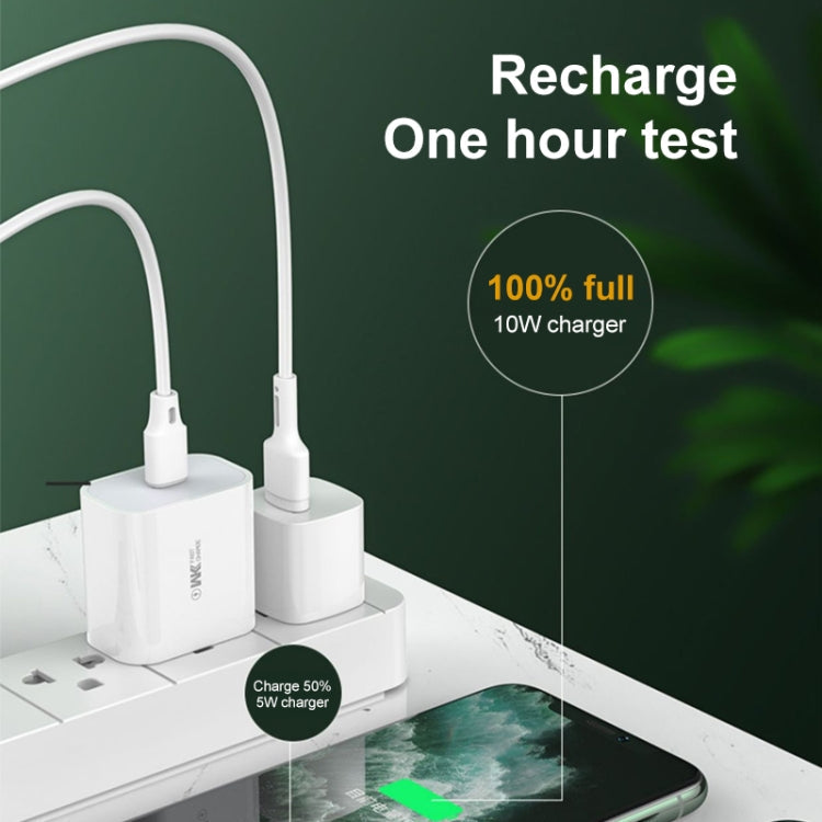 WK WP-U69A 2.0A Speed ​​Mini USB Charger + USB A Type-C / USB-C Data Cable Plug Type: US Type