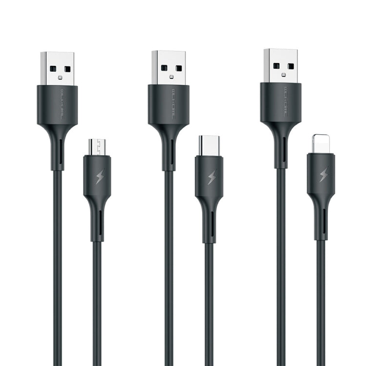WKOME WDC-136 USB to 8 PIN 3A Fast Charging Data Cable (Black)