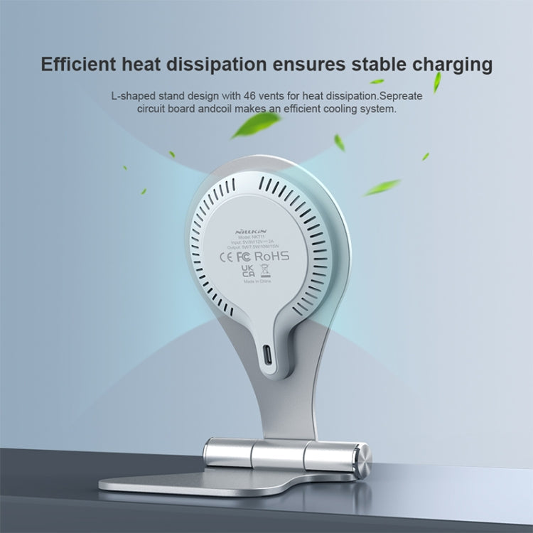 Nillkin Water Droplets Shape Magnetic Wireless Charger Stand (Silver)