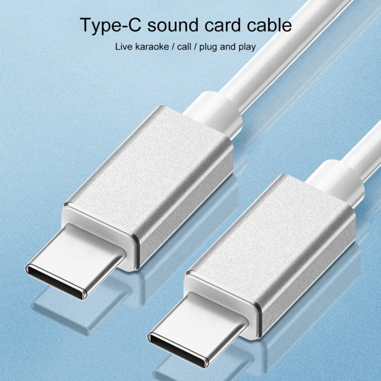 Câble de connexion de carte son de diffusion en direct USB-C / Type-C à Type-C de 1 m (Blanc)