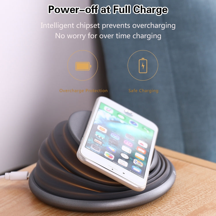 S18 Multifunction 10W Max Qi Standard Wireless Charger Phone Holder with Colorful Atmosphere Light (White)