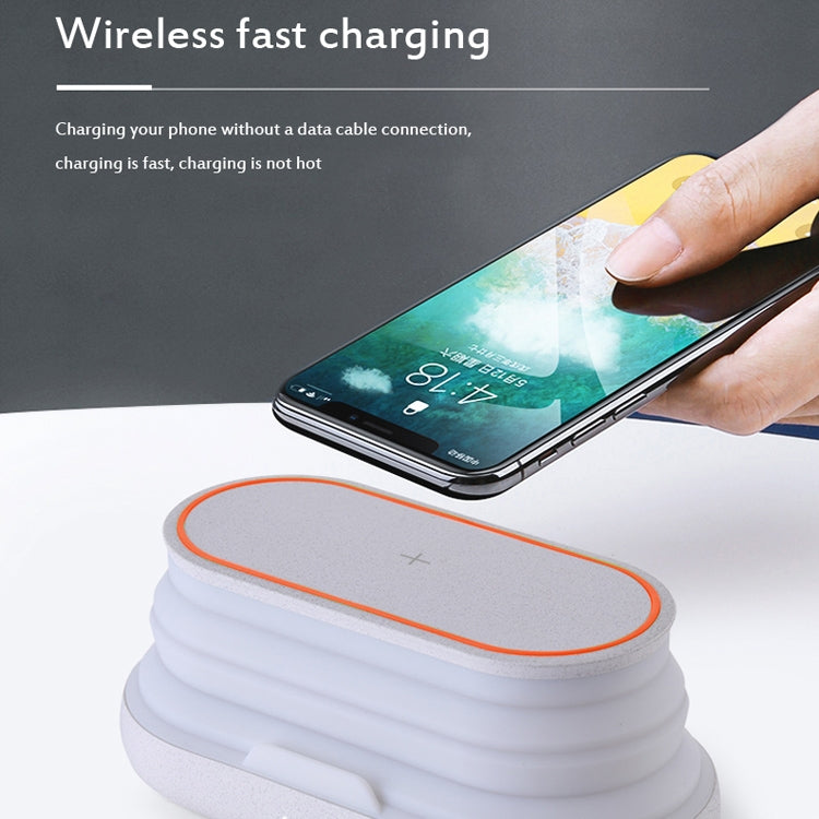 S20 10W Max Qi Standard Wireless Charger for Phone with Ambient Light Function and Power Bank (White)