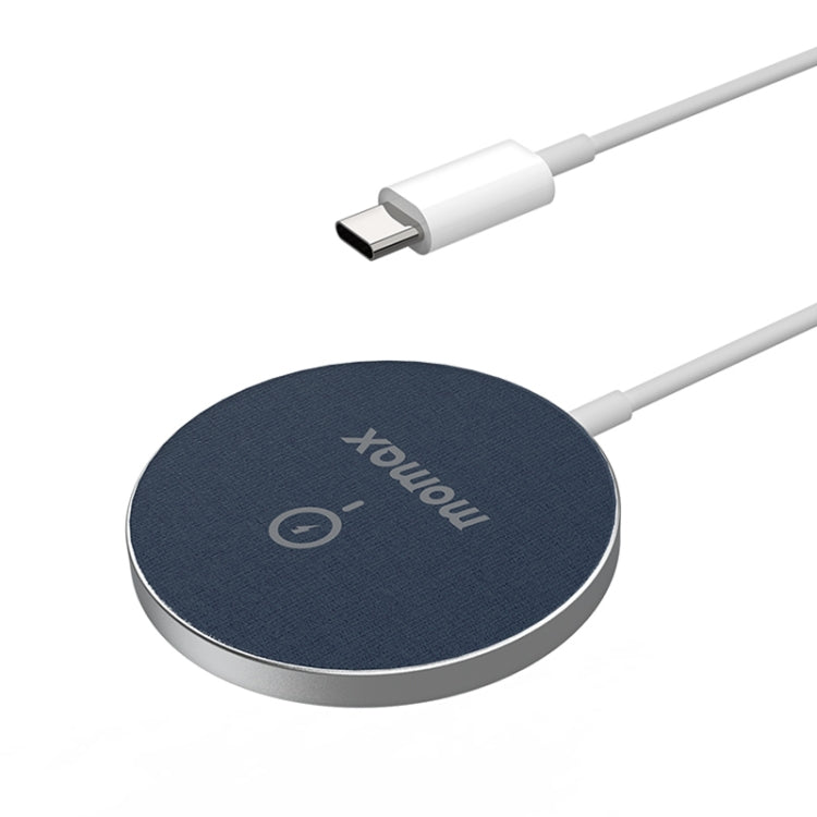 Momax UD19 Q.MAG Ultra-Thin Magsafe Fast Charging Wireless Charger (Blue)