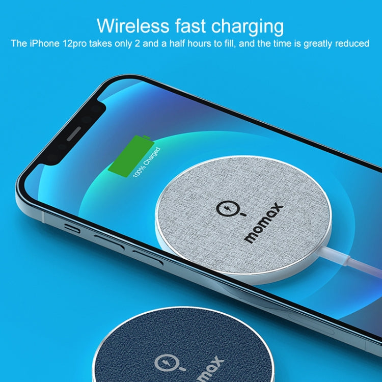 Momax UD19 Q.MAG Ultra-Thin Magsafe Fast Charging Wireless Charger (Grey)
