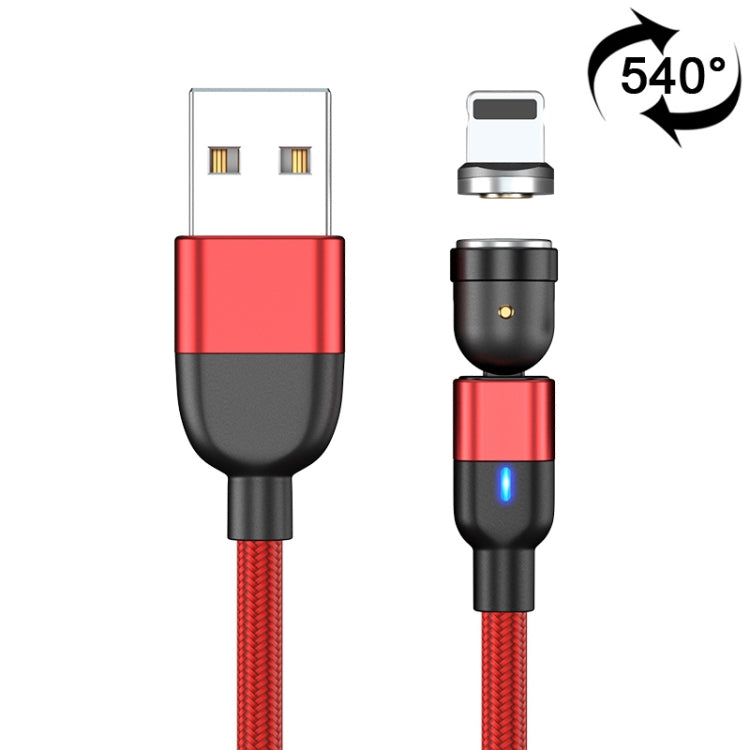 1m 3A Salida USB a 8 Pines Cable de Carga de Sincronización de Datos Magnéticos giratorios de 540 grados (Rojo)