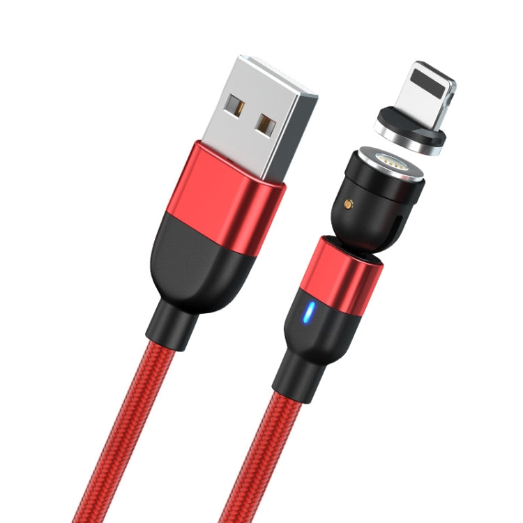 1m 3A USB Output to 8 Pin 540 Degree Rotatable Magnetic Data Sync Charging Cable (Red)