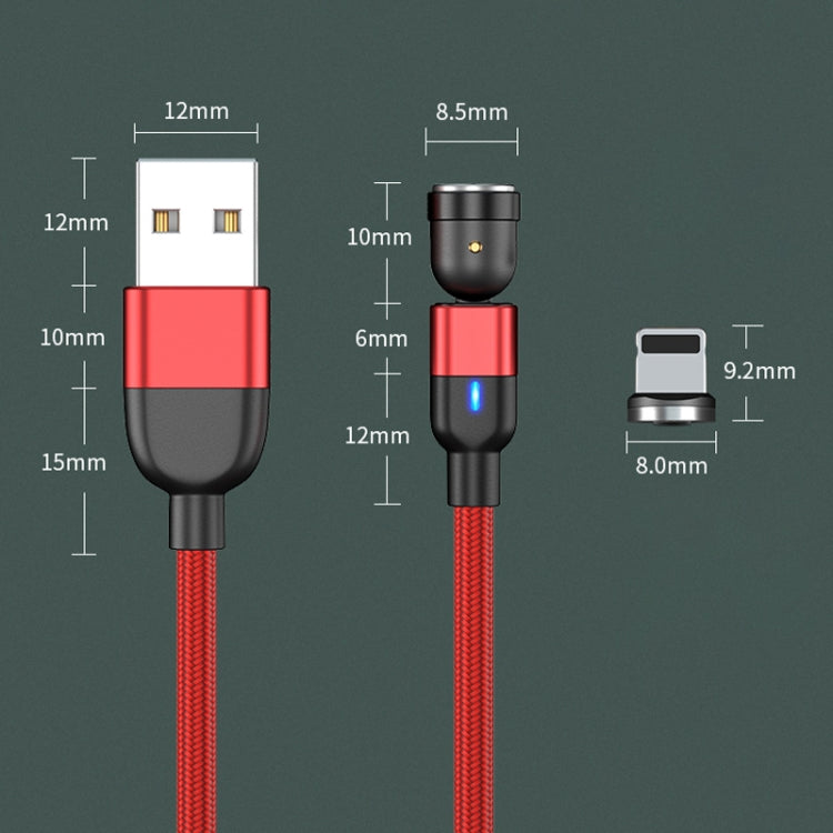 1m 3A Salida USB a 8 Pines Cable de Carga de Sincronización de Datos Magnéticos giratorios de 540 grados (Negro)