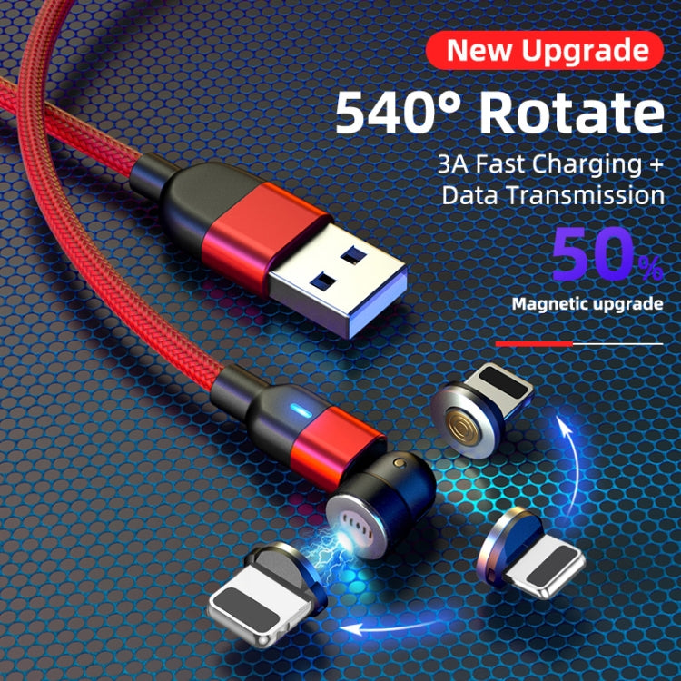 1m 3A USB Output to 8 Pin 540 Degree Rotatable Magnetic Data Sync Charging Cable (Red)