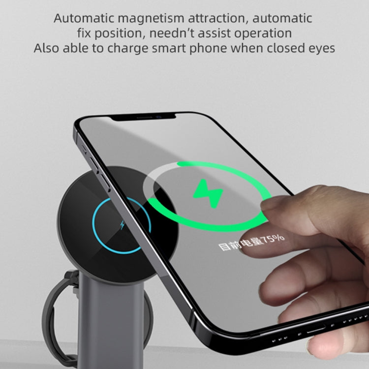 S36 3 en 1 15W Cargador Inalámbrico Magnético Multifuncional para Teléfonos Móviles / relojes Apple / Airpods (Negro)