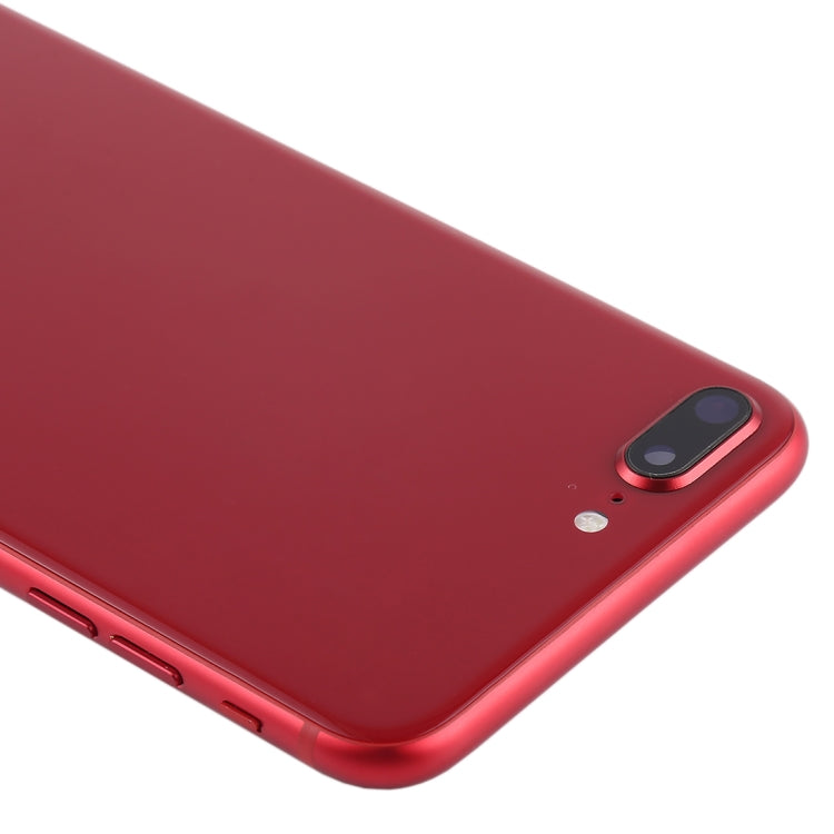 Coque arrière de la batterie avec touches latérales, vibreur, haut-parleur et bouton d'alimentation + bouton de volume, câble flexible et plateau de carte pour iPhone 8 Plus (rouge)