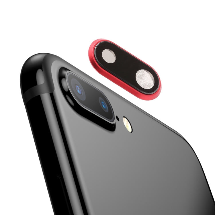Lunette de caméra arrière avec couvercle d'objectif pour iPhone 8 Plus (rouge)