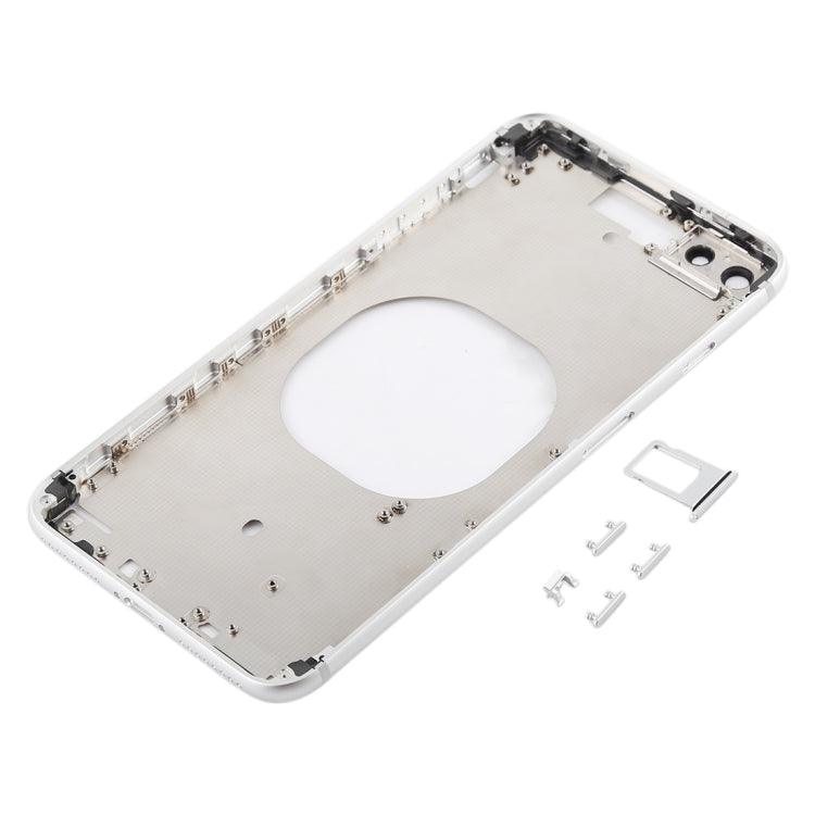 Carcasa Trasera Transparente con Lente de Cámara y Bandeja de Tarjeta SIM y Teclas Laterales Para iPhone 8 Plus (Blanco)