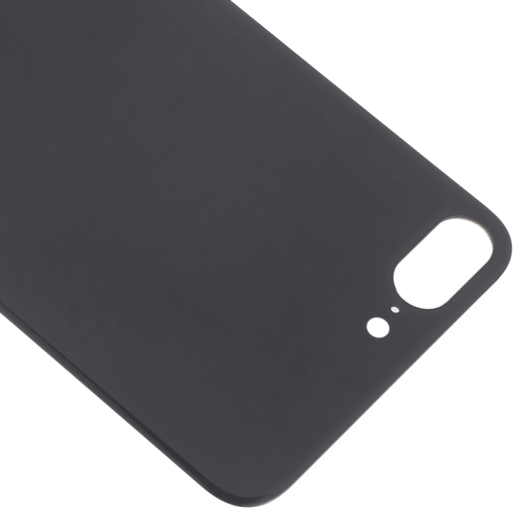 Couvercle de batterie arrière en verre avec trou de caméra facile à remplacer avec adhésif pour iPhone 8 Plus (noir)